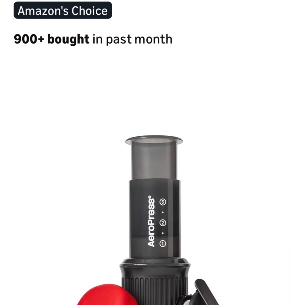 AeroPress Red & Black portable Coffee Maker NEVER USED